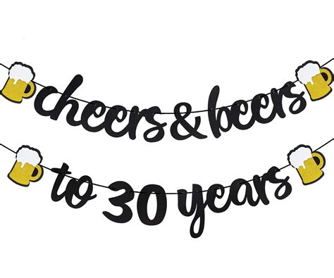 Buy Joymeecheers And S To 30 Years Black Glitter Banner For 30th Birthday