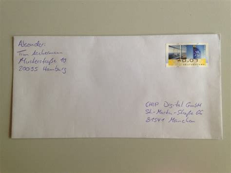 Den gang zur post, um neue briefmarken zu. Richtige beschriftung briefumschlag a4 - Kundenbefragung fragebogen muster