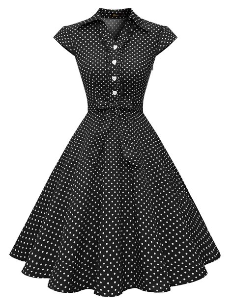 Wedtrend Womens 1950s Retro Rockabilly Dress Cap Sleeve Vintage Swing