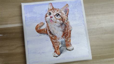 Acrylic Painting A Kitten Easy Painting Tutorial 157 Youtube