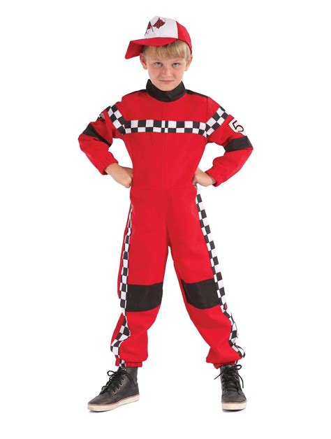 Boys Racing Driver Costume Kids Formula One Cars Fancy Dress Outift