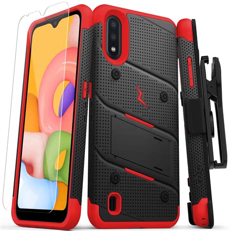 Zizo Bolt Series Galaxy A01 Case Black And Red