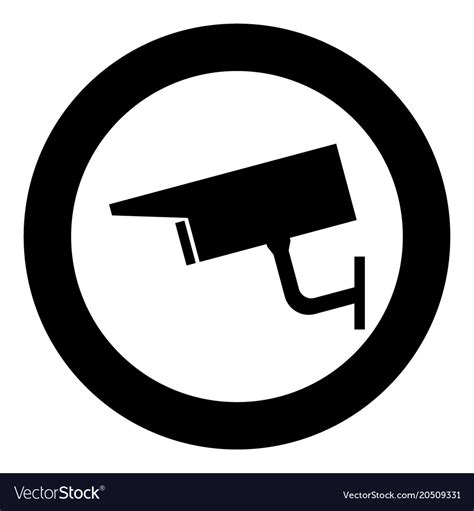 Video Surveillance Icon Black Color In Circle Vector Image