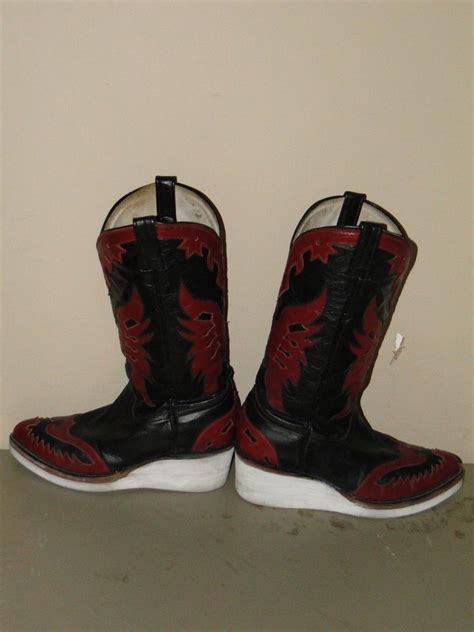 Pro Wrestling Cowboy Boots 105 Red Black Double Eagle Wwe Professional