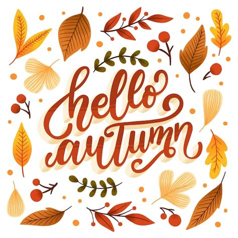 Free Vector Hello Autumn Lettering
