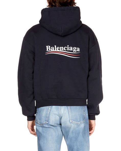 Best seller in men's novelty hoodies. Balenciaga Cotton Men's Campaign-logo Hoodie in Navy (Blue ...