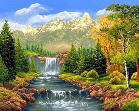 Landscape Waterfall Diamond Painting Kit Diy Diamond Art Home