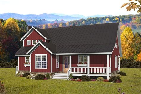 Mountain Country Home Plan With 2 Master Suites And 2 Story Living Room
