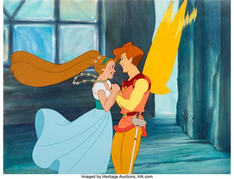 Thumbelina Prince Cornelius And Thumbelina Production Cel Setup Lot