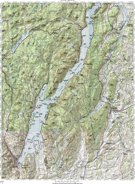Interstate 87 The Adirondack Northway Lake George Topographic Map