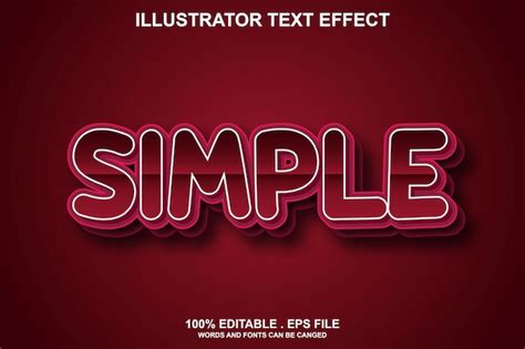 Premium Vector Simple Text Effect Editable