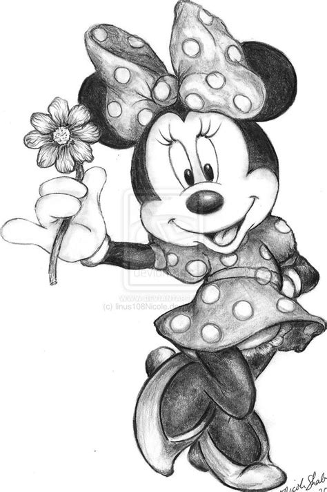 Minnie Mouse By Linus108nicole On Deviantart Mickey Mouse Drawings