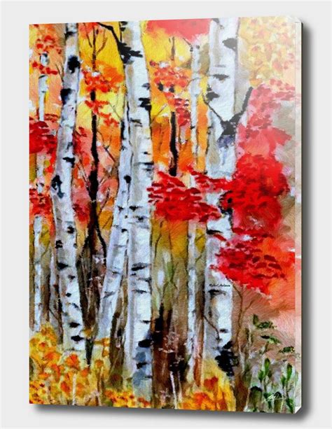 Birch Tree Paintings In Acrylic