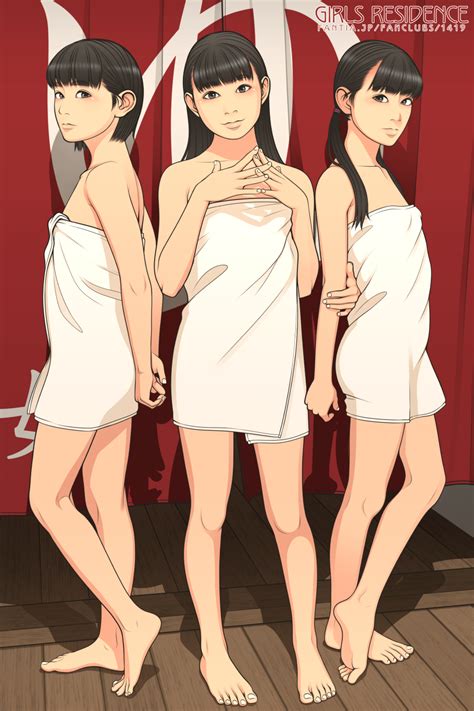 Shinchou Ni Kansuru Kousatsu Original Highres 3girls Barefoot