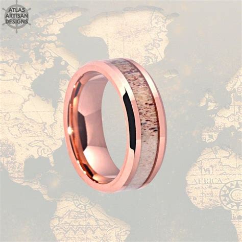 Polished 18k rose gold tungsten carbide combined with exotic koa wood creates a wedding ring with aesthetics and functionality. Pin on Tungsten Rose Gold Rings Mens Wedding Bands