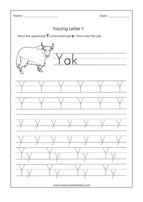 Letter Y Worksheets To Print Activity Shelter Letter Y Tracing