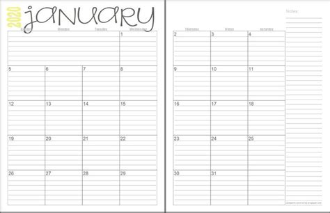 1 Month Calendar Printable Blank Calendar Inspiration Design Fre