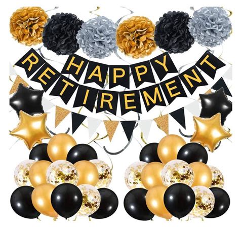 Gold Retirement Party Decorations Retired Woman Decorations Etsy