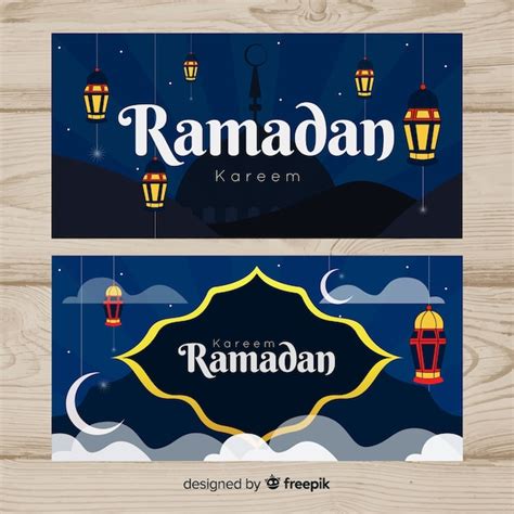 Free Vector Beautiful Ramadan Banners