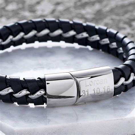 Personalised Leather Bracelet For Men Shopstreetie Mens Bracelet