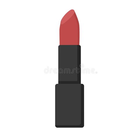 Red Lipstick Cosmetics And Makeup Products Vector Illustration In Flat Style Beauty For Women