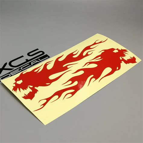 Xgs Decal Car Auto Styling Vinyl Cut Decals A Pair Cool Skull Flames