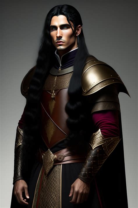 Lexica Elf Male Black Hair Medieval Style Black Clothes
