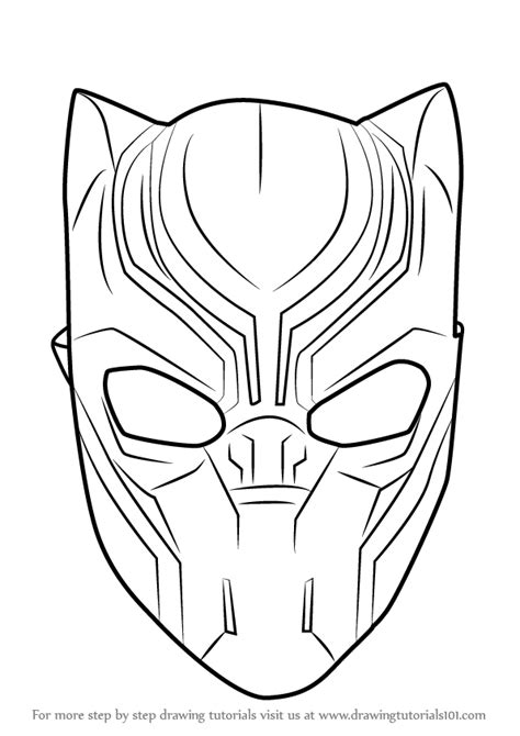 How To Draw Black Panther Mask Black