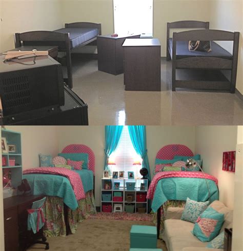 Dorm Room Before And After Dorm Sweet Dorm Dorm Room Decor Girls Dorm Room