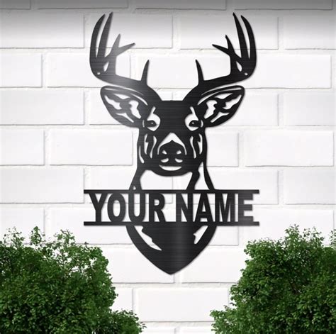 Personalized Deer Monogram Metal Art Hunting Metal Wall Art Etsy