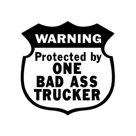 125cm125cm Car Styling Warning Protected By One Bad Ass Trucker Vinyl Decal C5 0241 In Car