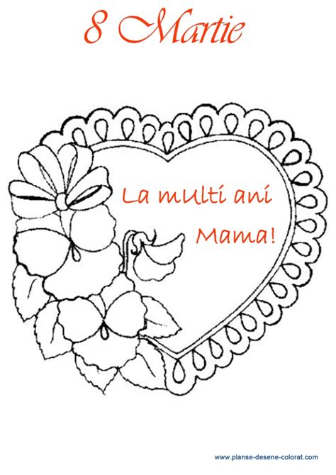 Planse De Colorat Cu Mama Felicitari Martie De Colorat Pentru Mama My