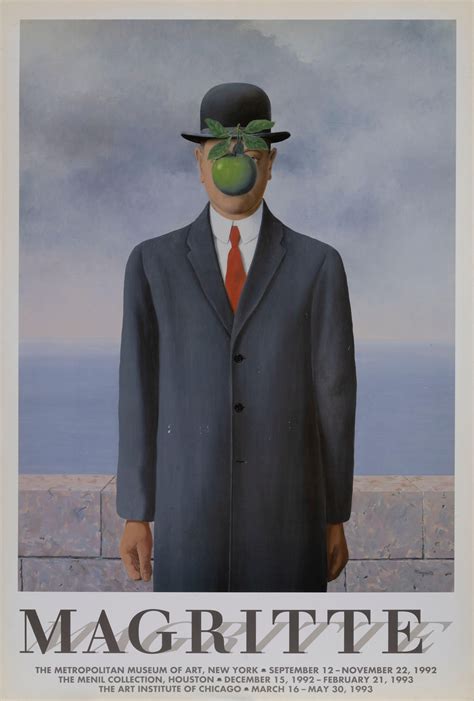 Rene Magritte The Son Of Man Poster On Foamcore