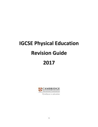 Cambridge Igcse Physical Education Revision Guide 0413 Teaching
