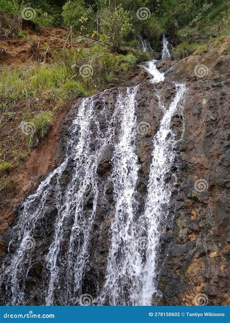 A Waterfall Somewhere At Remote Area Tana Toraja Indonesia Stock Photo