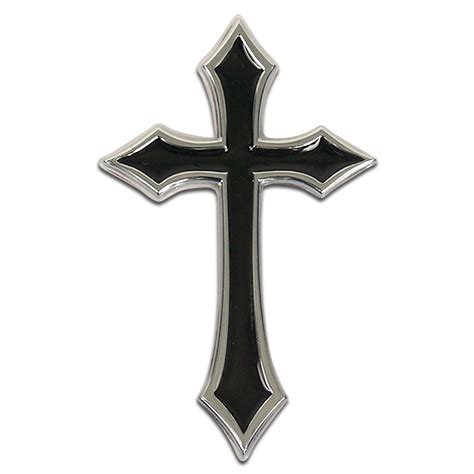Auto Drive Stick on Cross Car Truck Emblem, Black and Chrome - Walmart.com
