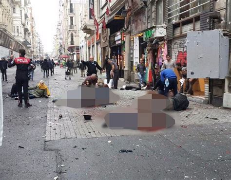 Scene Of The Explosion In Istanbul Five Dead As Suicide Bomb Hits