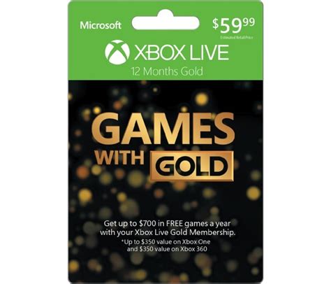 12 Month 1 Year Xbox 360one Live Gold Membership Code Digital M