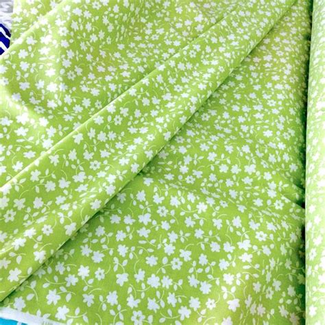 2 Yards Lime Green Fabric Cotton Floral Vintage Waverly Etsy