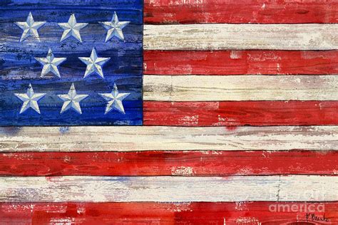 All American Flag Horizontal Painting By Paul Brent Fine Art America