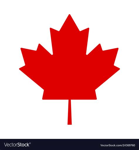 Red Leaf Canada On White Background Canada Flag Vector Image