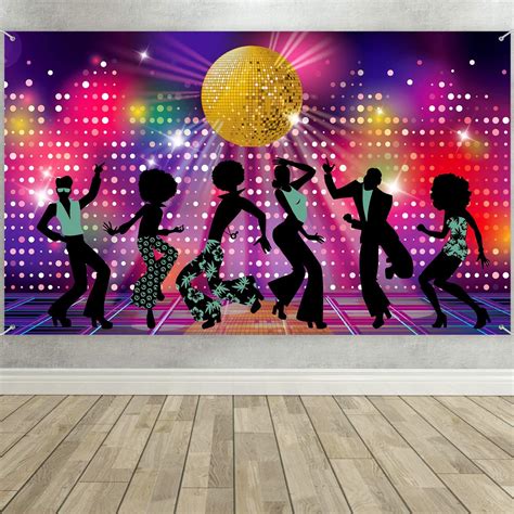 Disco Party Decorations Supplies Large Fabric 70s 80s 90s Disco Fever Dancers Backdrop For