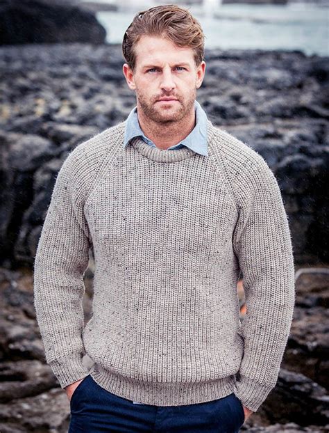 Irish Fishermans Ribbed Sweater Wool Sweater Men Men Sweaters
