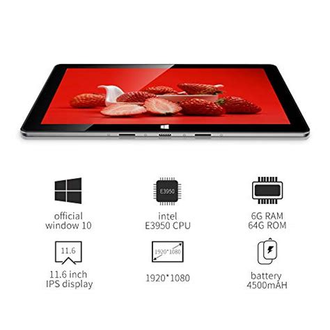 Tablet With Keyboard 116 Inch Windows 10 Tablet 2 In 1 Touch Screen