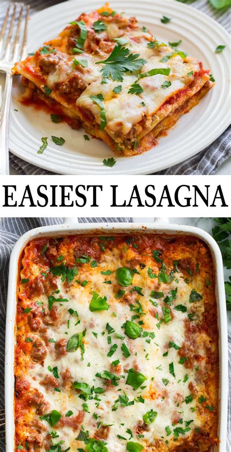 Easy Homemade Lasagna Recipe Lasagne Recipe Simple