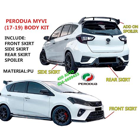 Perodua Myvi New Body Kit Set Pu Gear Up Js Racing Diffuser