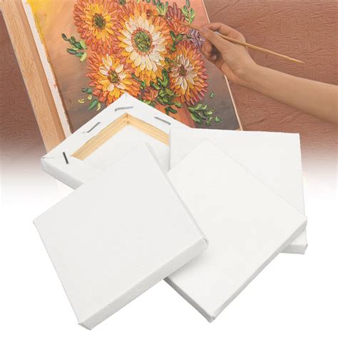 8pcs White Mini Blank Canvas Acrylic Paintings Frame Oil Paint Artist