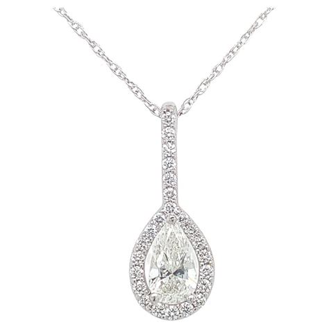 Platinum Gia 65ct Pear Cut Diamond Pendant For Sale At 1stdibs