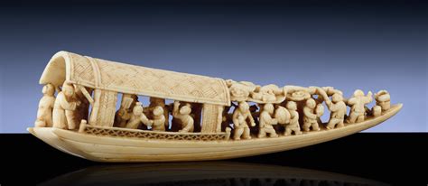An Ivory Carving Of A Sampan