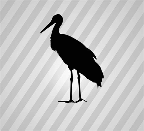 Stork Silhouette Bird Svg Dxf Eps Silhouette Rld Rdworks Pdf